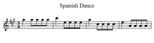 Spanish Dance - staff notation