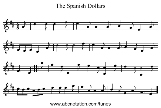 Spanish Dollars, The - staff notation
