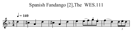 Spanish Fandango [2],The  WES.111 - staff notation