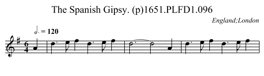 Spanish Gipsy. (p)1651.PLFD1.096, The - staff notation