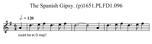 Spanish Gipsy. (p)1651.PLFD1.096, The - staff notation