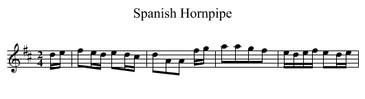 Spanish Hornpipe - staff notation