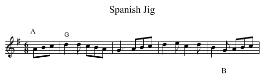 Spanish Jig - staff notation
