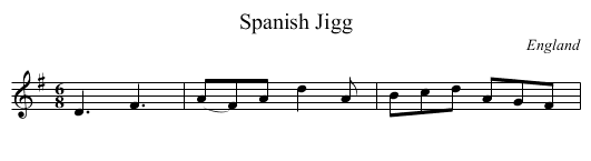 Spanish Jigg - staff notation