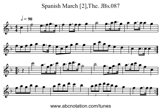 Spanish March [2],The. JBs.087 - staff notation