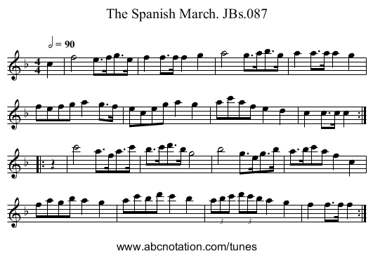 Spanish March. JBs.087, The - staff notation