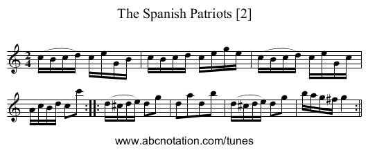 Spanish Patriots [2], The - staff notation
