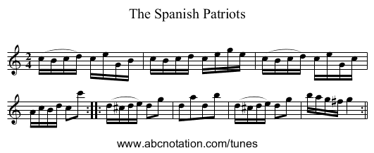 Spanish Patriots, The - staff notation