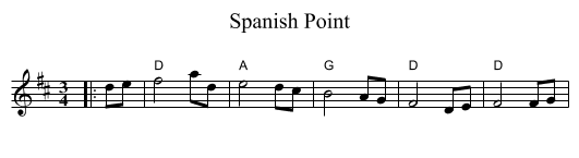 Spanish Point - staff notation