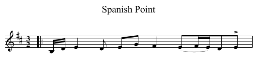 Spanish Point - staff notation