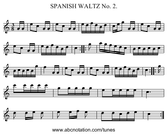 SPANISH WALTZ No. 2. - staff notation