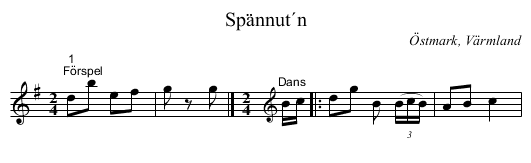 Spännut´n - staff notation