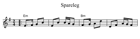Spareleg - staff notation