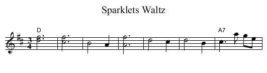 Sparklets Waltz - staff notation