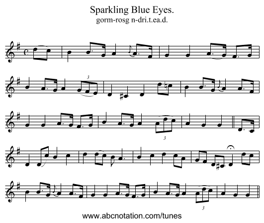 Sparkling Blue Eyes. - staff notation