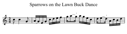 Sparrows on the Lawn Buck Dance - staff notation