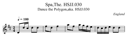 Spa,The. HSJJ.030 - staff notation