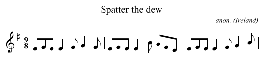 Spatter the dew - staff notation
