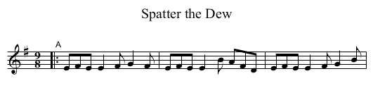 Spatter the Dew - staff notation