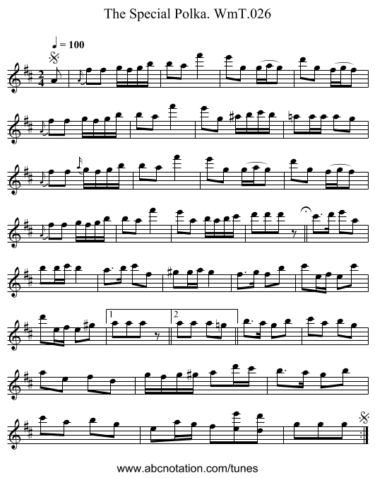 Special Polka. WmT.026, The - staff notation