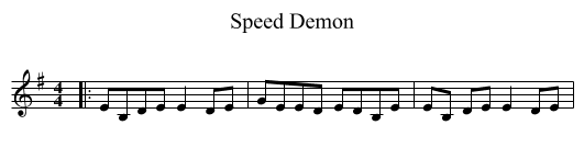 Speed Demon - staff notation