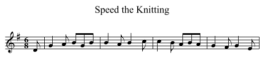 Speed the Knitting - staff notation