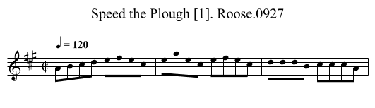 Speed the Plough [1]. Roose.0927 - staff notation
