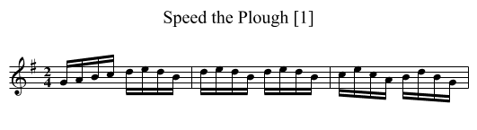 Speed the Plough [1] - staff notation