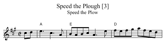 Speed the Plough [3] - staff notation