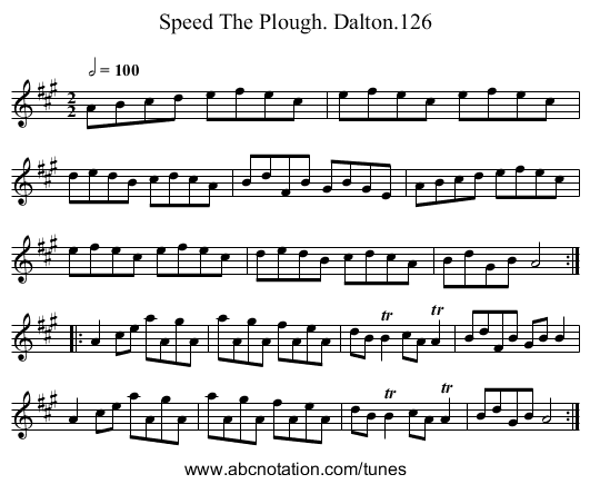 Speed The Plough. Dalton.126 - staff notation