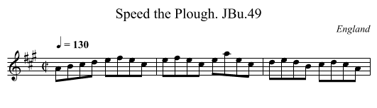 Speed the Plough. JBu.49 - staff notation