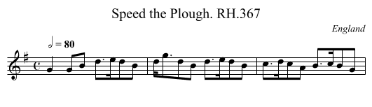 Speed the Plough. RH.367 - staff notation