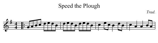 Speed the Plough - staff notation