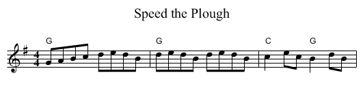 Speed the Plough - staff notation