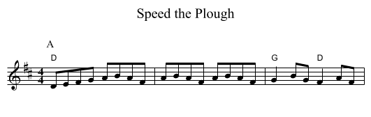 Speed the Plough - staff notation