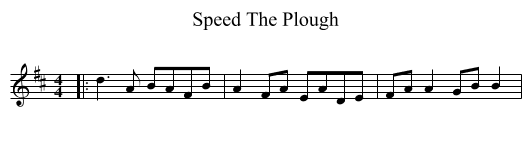 Speed The Plough - staff notation