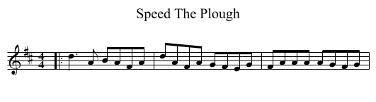Speed The Plough - staff notation