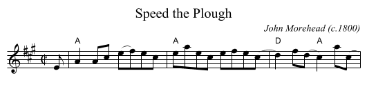 Speed the Plough - staff notation