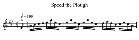 Speed the Plough - staff notation