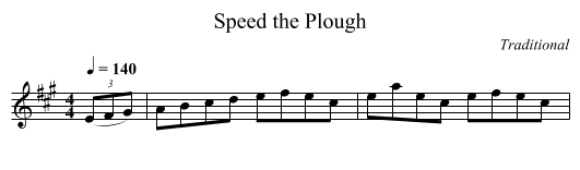 Speed the Plough - staff notation