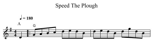 Speed The Plough - staff notation