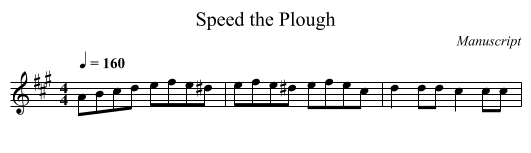 Speed the Plough - staff notation