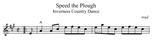 Speed the Plough - staff notation