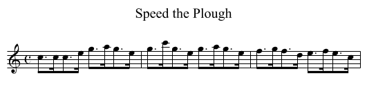 Speed the Plough - staff notation