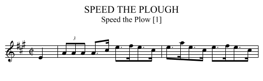 SPEED THE PLOUGH - staff notation