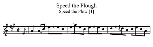 Speed the Plough - staff notation