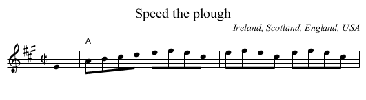 Speed the plough - staff notation