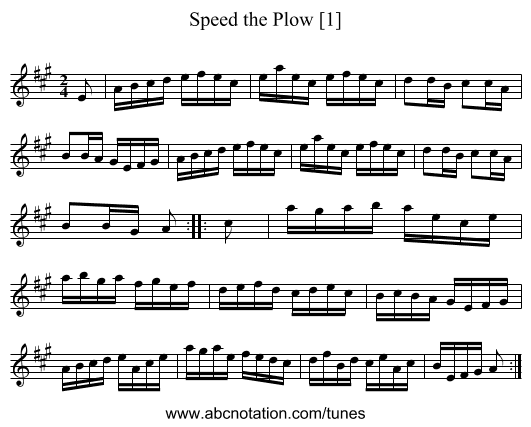 Speed the Plow [1] - staff notation