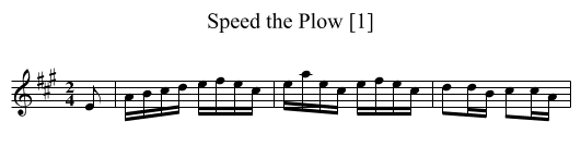Speed the Plow [1] - staff notation