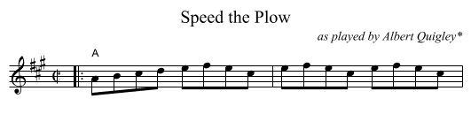 Speed the Plow - staff notation